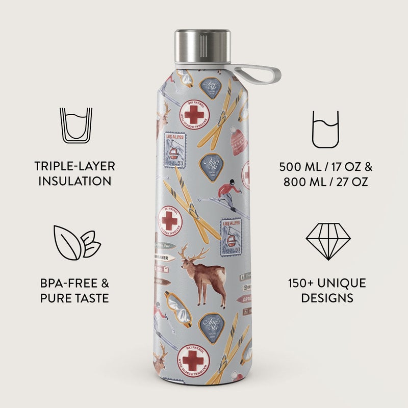 Burga Water Bottle. Keep Your Drinks At The Perfect Temperature And Your Style Impeccable, Whether At The Gym, Office, Or Outdoors (Les Alpes) (500 Ml) - Image 2